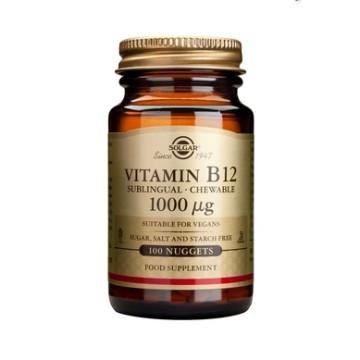 VITAMIN B-12 (ΒΙΤΑΜΙΝΗ Β-12 ΣΕ ΥΠΟΓΛΩΣΣΙΑ ΔΙΣΚΙΑ) SOLGAR 1000μg nuggets 100s ΒΙΤΑΜΙΝΗ Β