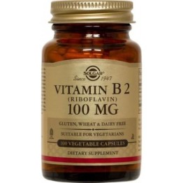 VITAMIN B-2 (ΡΙΒΟΦΛΑΒΙΝΗ) SOLGAR 100mg veg.caps 100s ΒΙΤΑΜΙΝΗ Β