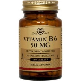 VITAMIN B-6 (ΠΥΡΙΔΟΞΙΝΗ) SOLGAR 50mg tabs 100s ΒΙΤΑΜΙΝΗ Β