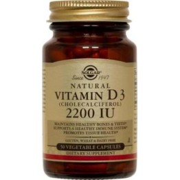 VITAMIN D-3 (ΒΙΤΑΜΙΝΗ D-3) SOLGAR 2200IU veg.caps 50s ΒΙΤΑΜΙΝΗ Α & D