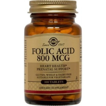 FOLIC ACID (ΦΟΛΙΚΟ ΟΞΥ) SOLGAR 800μg tabs 100s ΑΝΑΙΜΙΑ