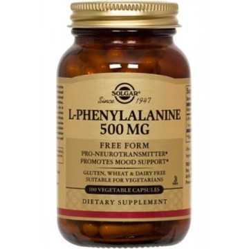 L-PHENYLALANINE (L-ΦΑΙΝΥΛΑΛΑΝΙΝΗ) SOLGAR 500mg veg.caps 50s ΑΓΧΟΣ