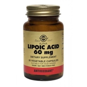 ALPHA LIPOIC ACID (ΑΛΦΑ - ΛΙΠΟΪΚΟ ΟΞΥ) SOLGAR 60mg veg.caps 30s ΟΞΕΙΔΩΤΙΚΟ ΣΤΡΕΣ