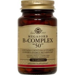 VITAMIN B-COMPLEX (MEGASORB B-COMPLEX "50") - (ΣΥΜΠΛΕΓΜΑ ΒΙΤΑΜΙΝΩΝ Β) SOLGAR tabs 50s ΒΙΤΑΜΙΝΗ Β