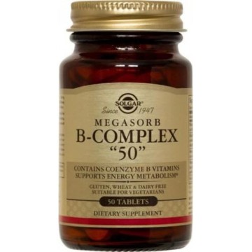 VITAMIN B-COMPLEX (MEGASORB B-COMPLEX "50") - (ΣΥΜΠΛΕΓΜΑ ΒΙΤΑΜΙΝΩΝ Β) SOLGAR tabs 50s ΒΙΤΑΜΙΝΗ Β
