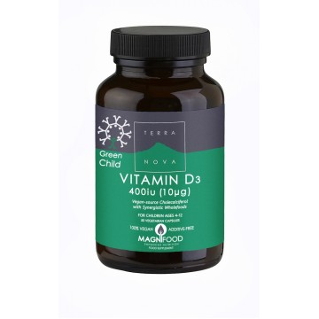 GREEN CHILD VITAMIN D-3 (ΒΙΤΑΜΙΝΗ D-3 ΓΙΑ ΠΑΙΔΙΑ) TERRA NOVA 400IU 50caps TERRA NOVA