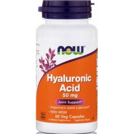 HYALURONIC ACID (ΥΑΛΟΥΡΟΝΙΚΟ ΟΞΥ ΣΕ ΚΑΨΟΥΛΕΣ) NOW FOODS 50mg 60vcaps ΑΡΘΡΙΤΙΔΑ - ΟΣΤΕΟΑΡΘΡΙΤΙΔΑ