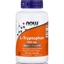 L-TRYPTOPHAN (L-ΤΡΥΠΤΟΦΑΝΗ) NOW FOODS 500mg 60vcaps NOW FOODS