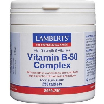 LAMBERTS VITAMIN B-50 COMPLEX (ΣΥΜΠΛΕΓΜΑ ΒΙΤΑΜΙΝΩΝ Β)  250tabs LAMBERTS VITAMIN B-50 COMPLEX (ΣΥΜΠΛΕΓΜΑ ΒΙΤΑΜΙΝΩΝ Β)  250tabs